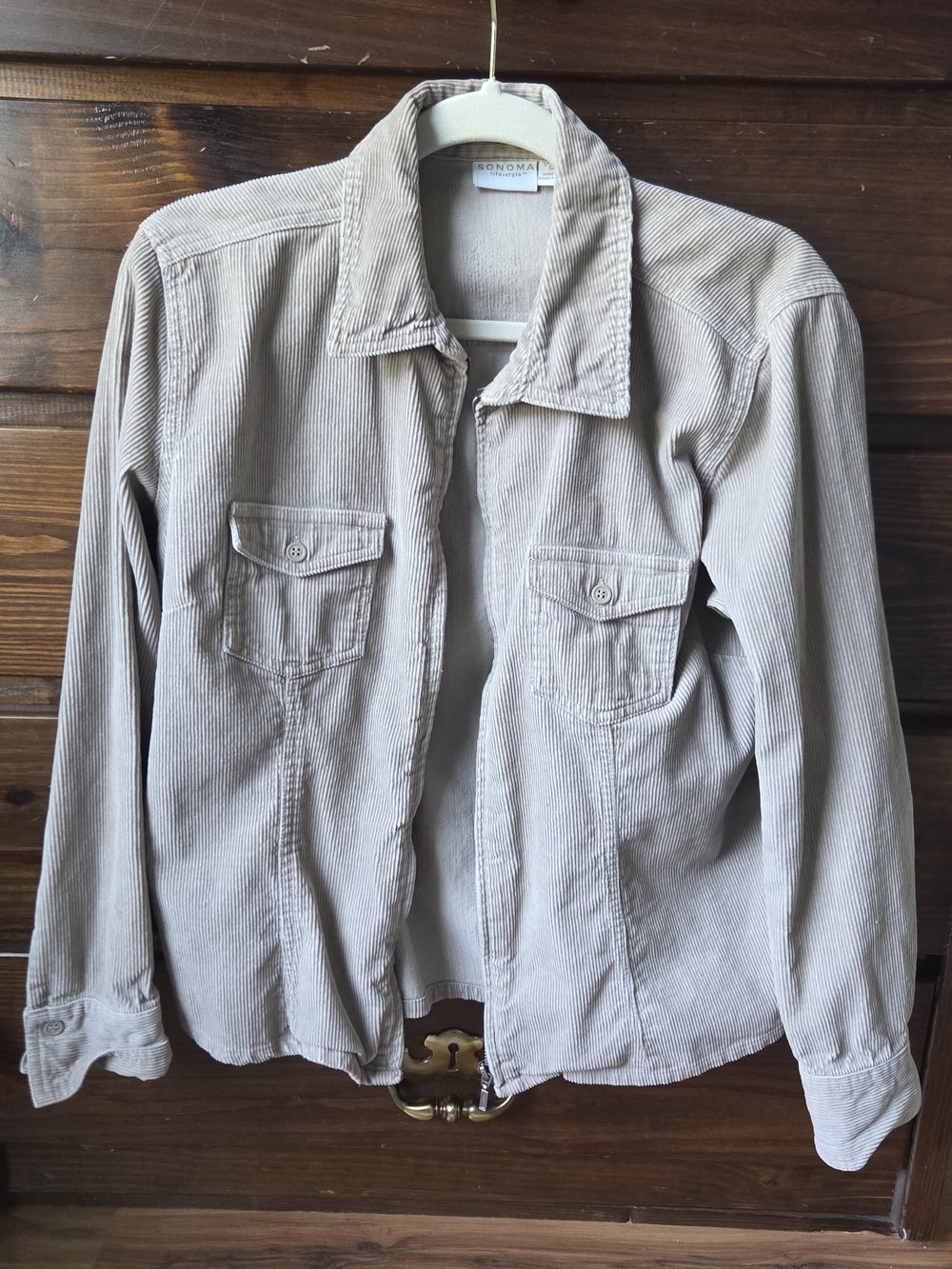 Women's Greige Corduroy Jacket